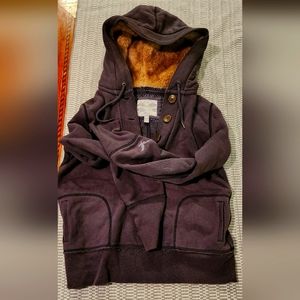 American Eagle Cropped Fur Hoodie
